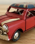 Vintage Union Jack Roof Ornament Tin Metal Retro Red Mini Cooper Car Antique