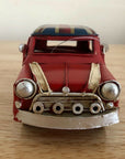 Vintage Union Jack Roof Ornament Tin Metal Retro Red Mini Cooper Car Antique
