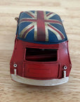 Vintage Union Jack Roof Ornament Tin Metal Retro Red Mini Cooper Car Antique
