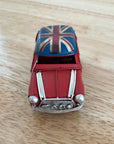 Vintage Union Jack Roof Ornament Tin Metal Retro Red Mini Cooper Car Antique