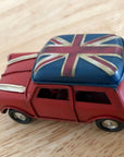 Vintage Union Jack Roof Ornament Tin Metal Retro Red Mini Cooper Car Antique