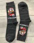London Red Bus Double Decker Bus Socks, Novelty Fun Gift Unisex Socks