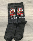 London Red Bus Double Decker Bus Socks, Novelty Fun Gift Unisex Socks