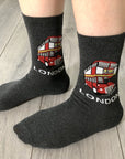London Red Bus Double Decker Bus Socks, Novelty Fun Gift Unisex Socks