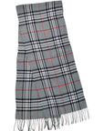 Soft Grey Tartan Check Plaid Large Unisex Winter Scarf Shawl