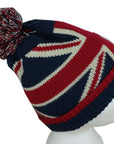 Union Jack Pompom Hat with Red Fleece