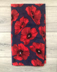 Navy Poppy Floral Remembrance Day Shawl Scarf