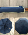 Navy Auto Open Foldable Compact Umbrella