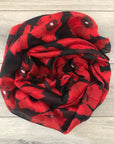 Black Poppy Floral Remembrance Day Viscose Sarong Shawl Scarf