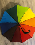 Rainbow Walking Stick Crook Long Umbrella