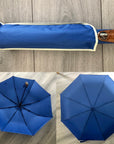 Blue Auto Open Foldable Compact Umbrella