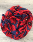 Navy Poppy Floral Remembrance Day Shawl Scarf