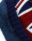 Union Jack Pompom Bobble Unisex Warm Hat with Super Soft Fleece Lining
