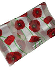 Cream Poppy Floral Remembrance Day Silky Chiffon Scarves Shawl