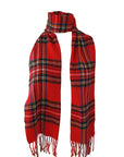 Soft Red Tartan Check Plaid Large Unisex Winter Scarf Shawl