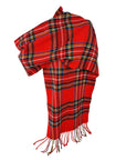 Soft Red Tartan Check Plaid Large Unisex Winter Scarf Shawl