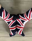 Union Jack British Flag Calf Novelty Fun Gift Patriotic Socks
