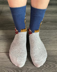 London Red Bus Double Decker Bus Big Ben Socks, Novelty Fun Gift Socks