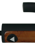 Classic Crook Wooden Effect Handle Compact Auto Open Black Brolly Umbrella