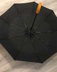 Wooden Handle Compact Auto Open&Close Crook Umbrella