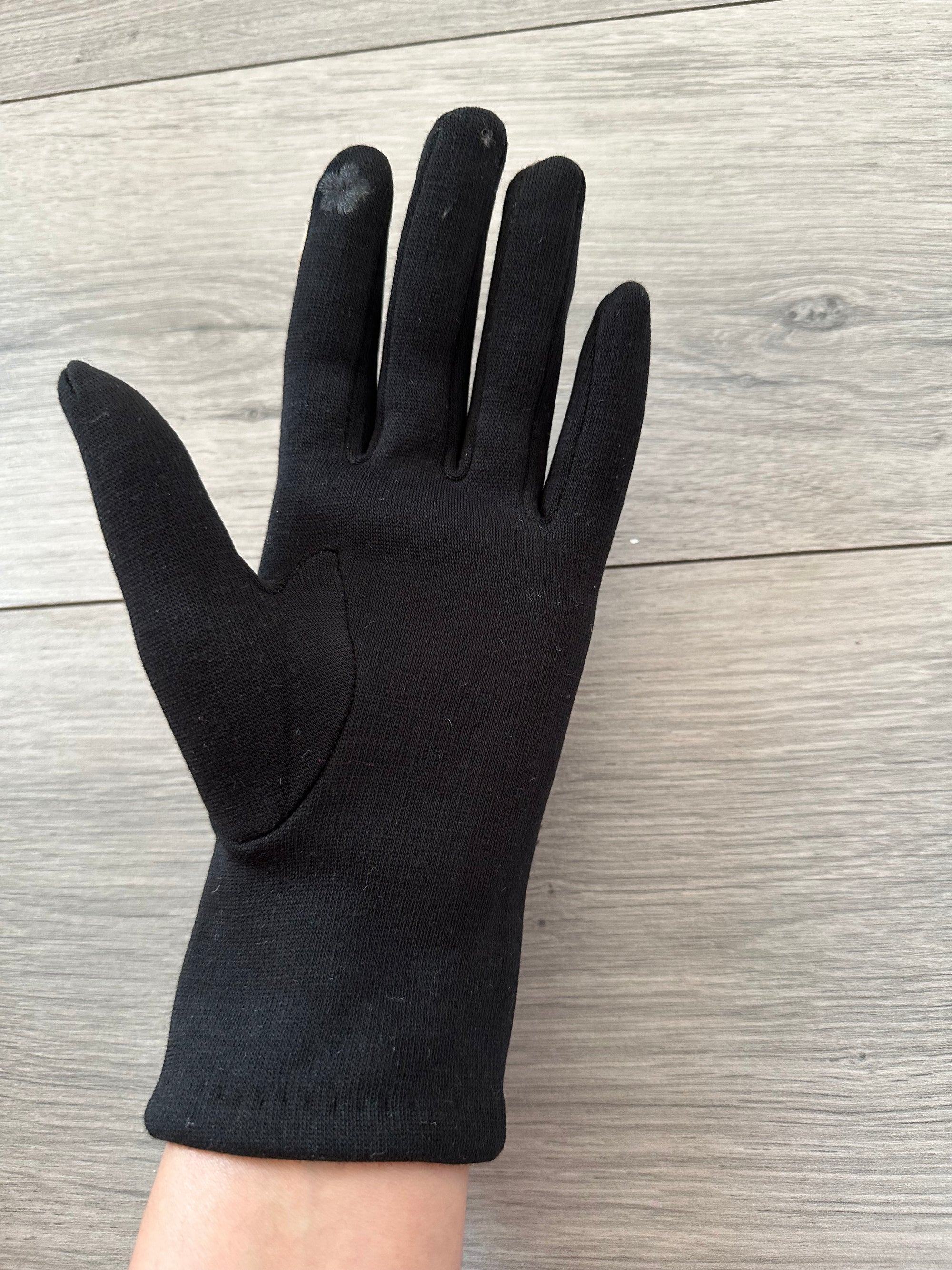 Tartan Touch Screen Full Finger Ladies Wool Gloves with Fleece