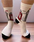 London Big Ben Telephone Booth Socks, Novelty Fun Gift Unisex Socks