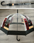 London Icons Clear Dome See Through Transparent Auto Open Brolly Umbrella