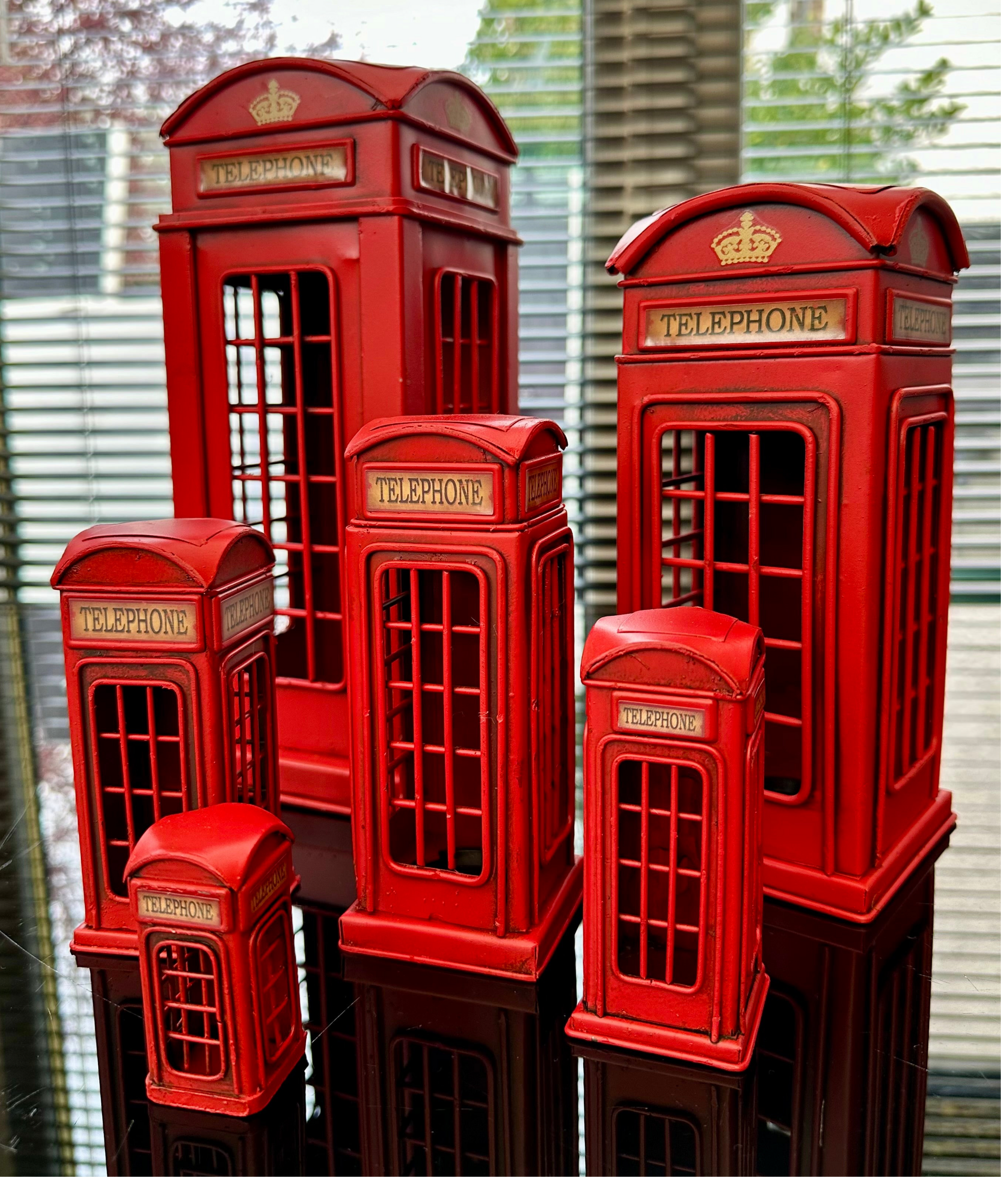 Vintage Retro Metal Iconic British Style London Telephone Box Booth Money Box Piggy Bank Saving Box