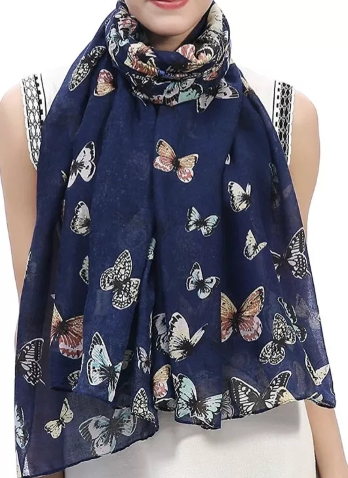 Colourful Butterfly Scarves Shawl Cover-up