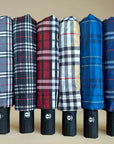Classic Tartan Design Auto Open & Close Umbrella, Compact Travel Size Brolly