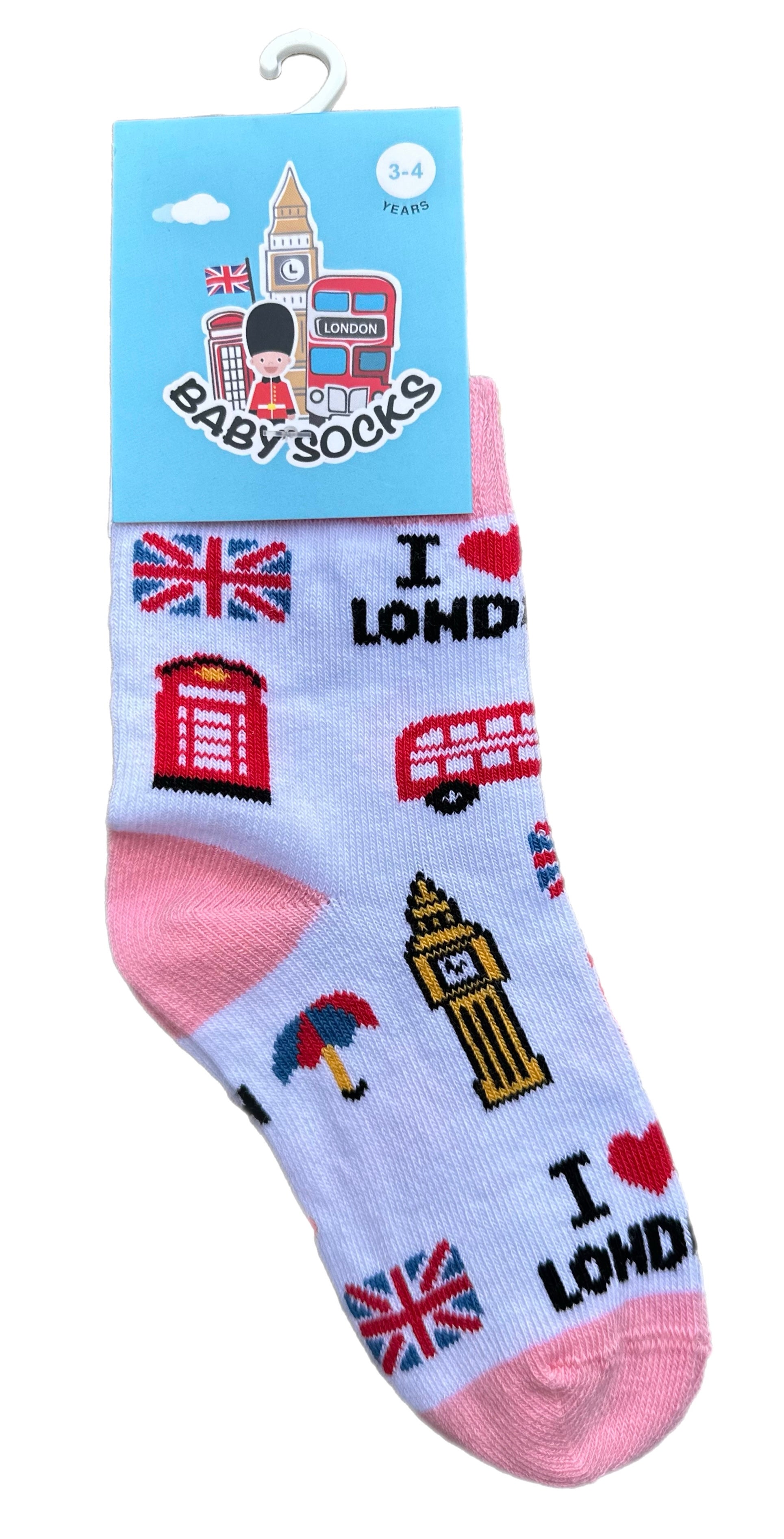 London Icons Baby Girl Newborn Toddler Seamless Gift Fun Socks, 0-4 Years