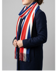 Union Jack British Flag Cotton Blend Scarf – Red, White & Navy