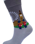 London Eye Westminster Abbey Guards Big Ben Socks, Seamless Novelty Fun Gift Socks
