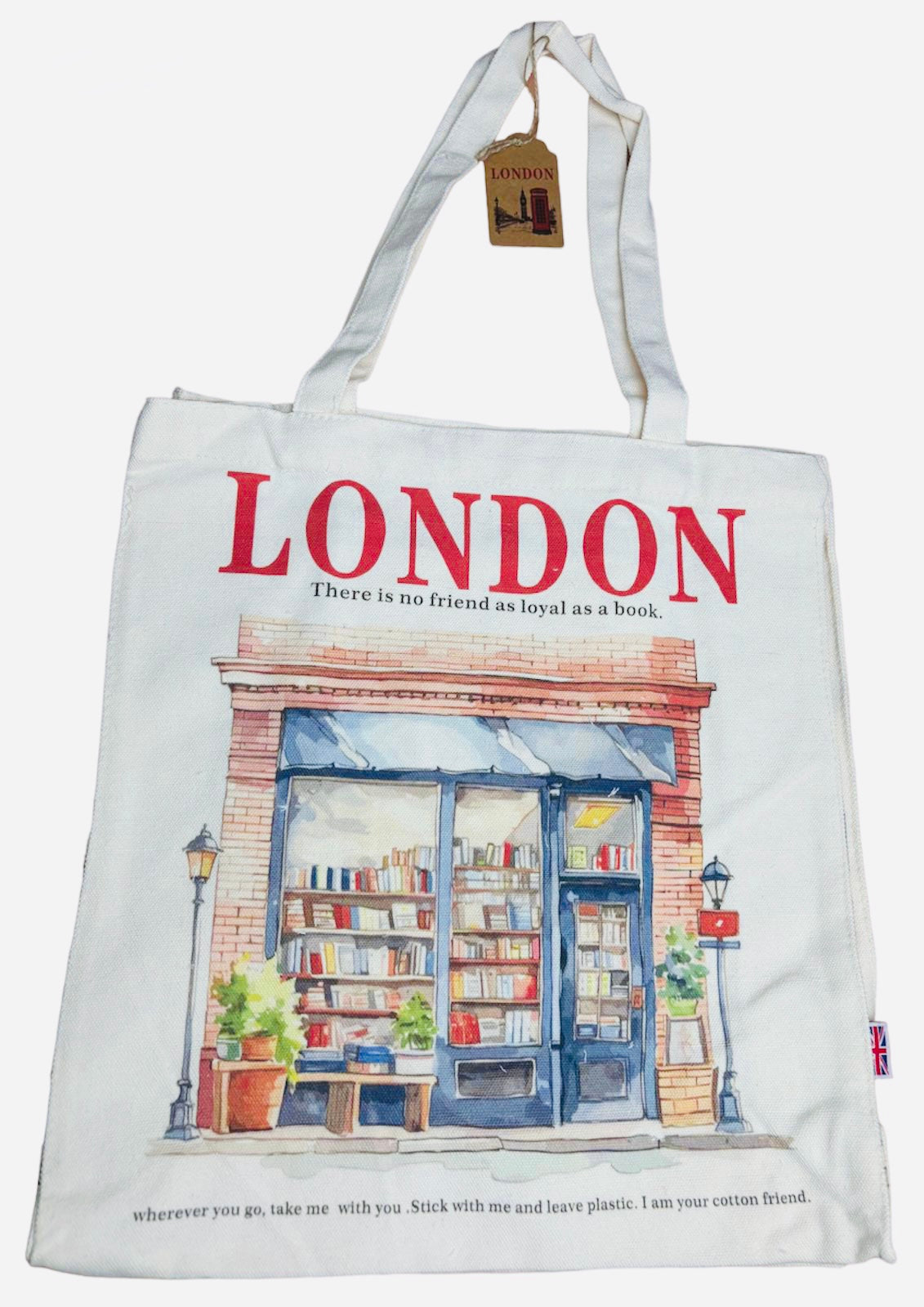 London Tote Bag Reusable Shopping Bag Cotton Shoulder Bag