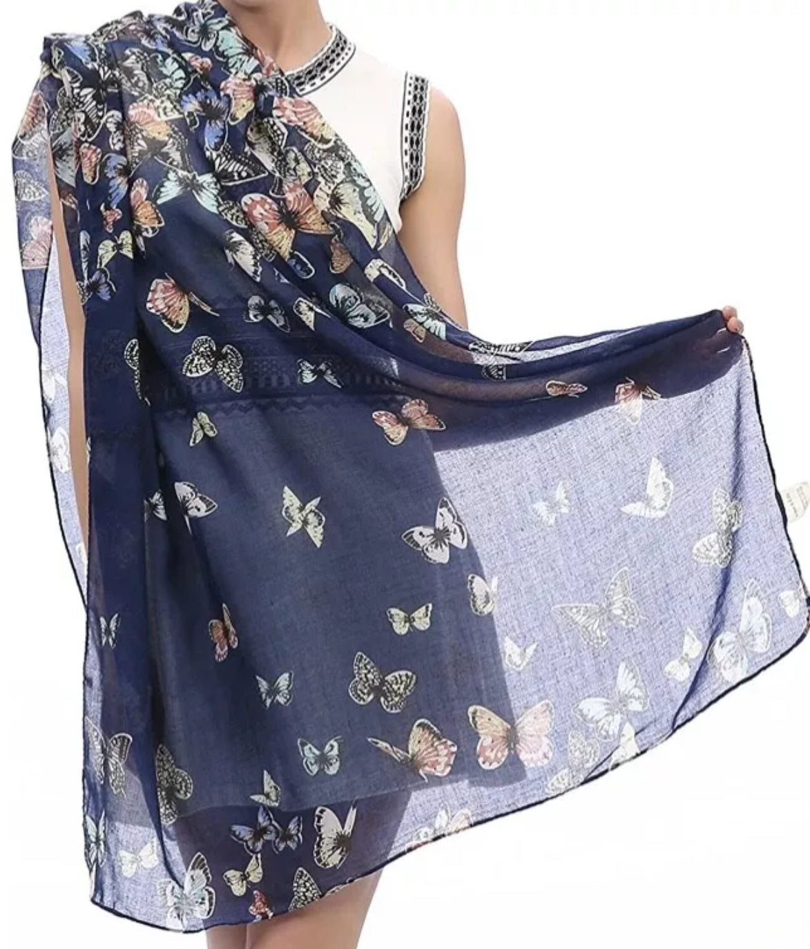 Colourful Butterfly Scarves Shawl Cover-up