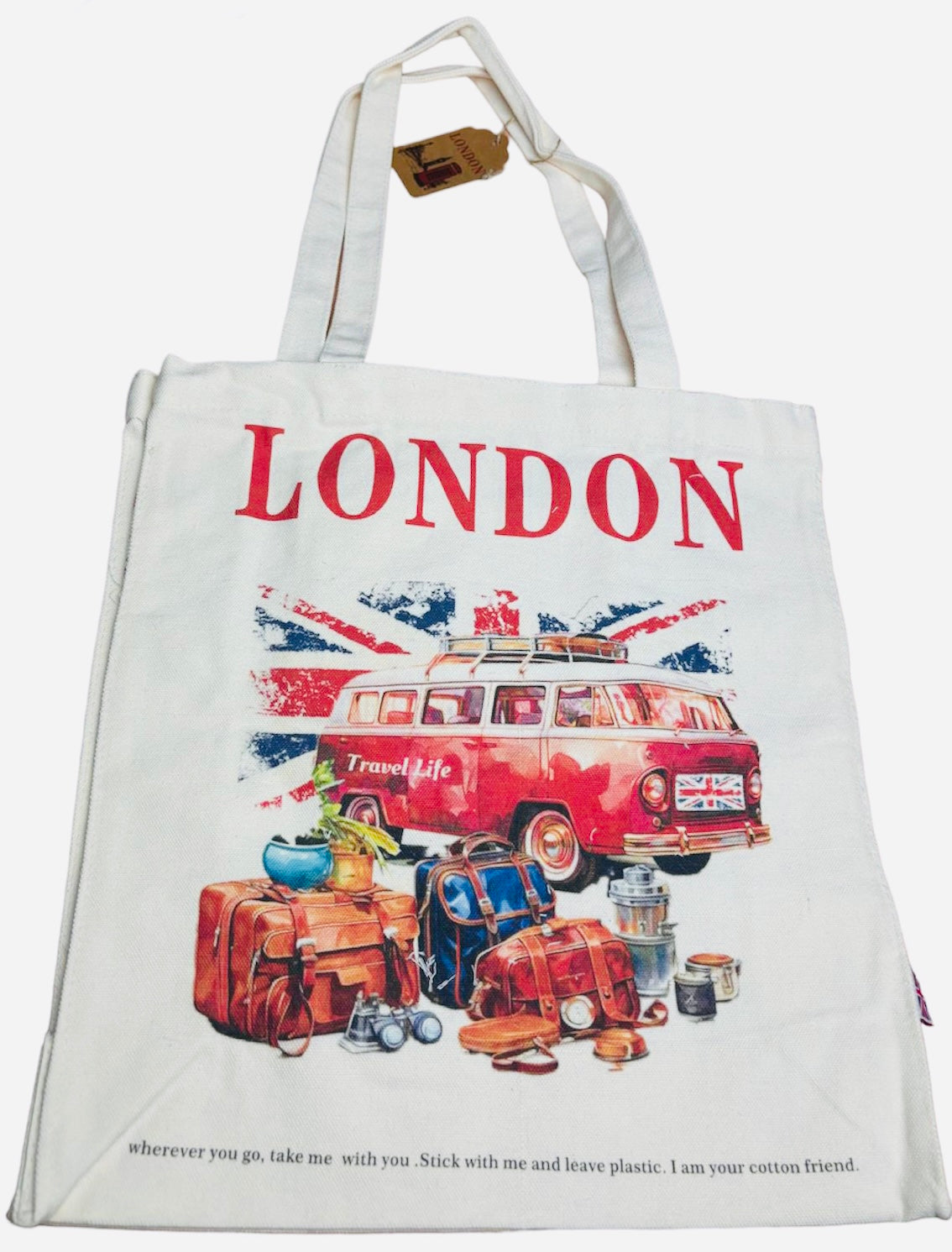 London Tote Bag Reusable Shopping Bag Cotton Shoulder Bag