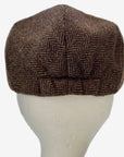 Men's Hat Herringbone Brown Wool Blend Flat Caps