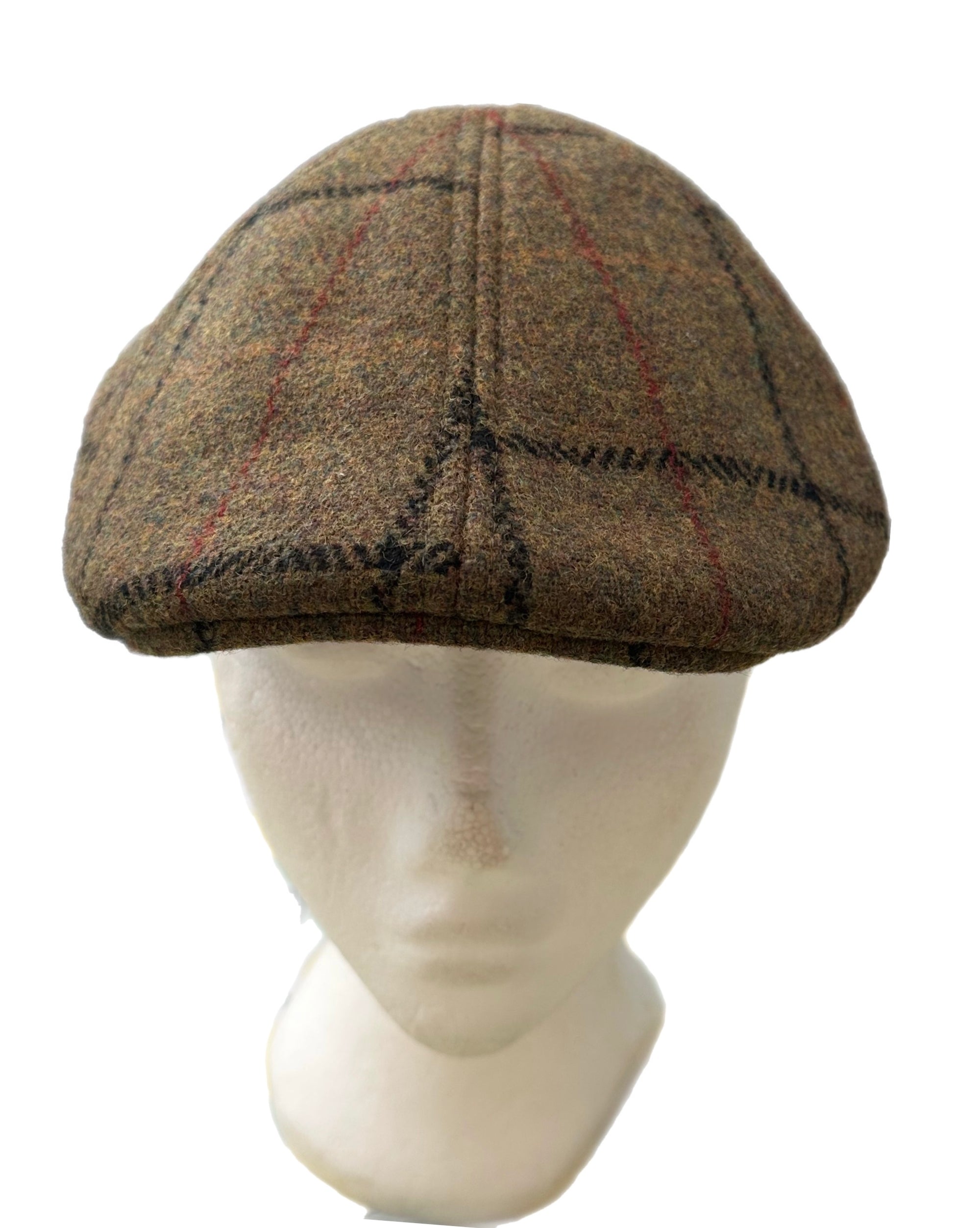 6 Panel Flat Cap, Plaid Wool Blend Hat, Classic Ivy Cap, British Style Cap