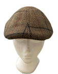 6 Panel Flat Cap, Plaid Wool Blend Hat, Classic Ivy Cap, British Style Cap
