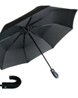 Classic Crook Compact Auto Open Black Brolly Umbrella