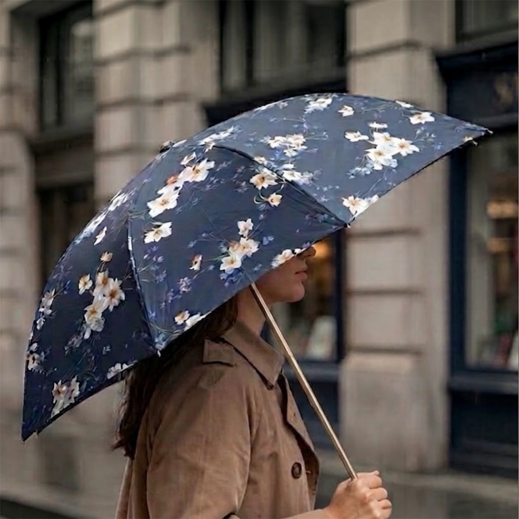 Ultra-Compact Daffodil Floral Travel Umbrella | Lightweight Aluminium Frame (20cm)