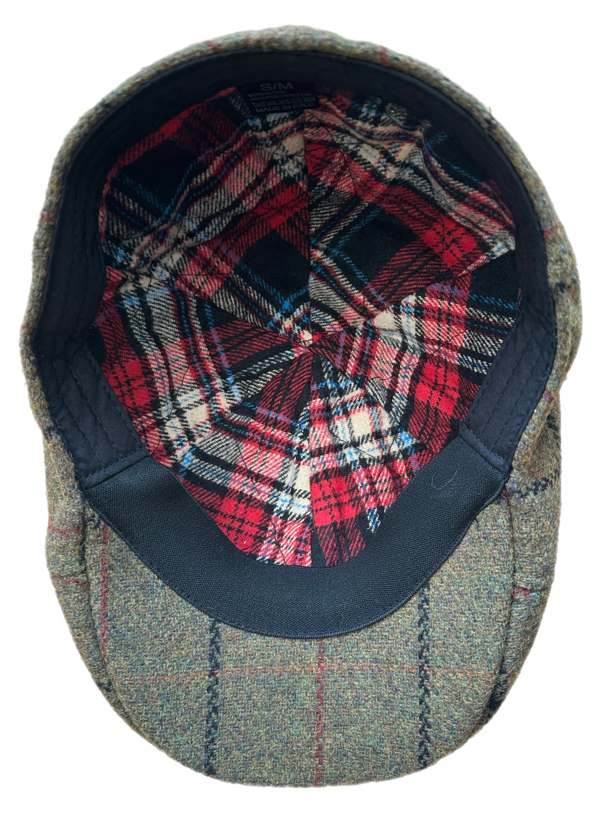 6 Panel Flat Cap, Plaid Wool Blend Hat, Classic Ivy Cap, British Style Cap