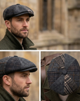 Newsboy Cap Tweed Flat Cap, Patchwork Wool Baker Boy Hat, Peaky Blinders Vintage Style Flat Cap, Gift for Him