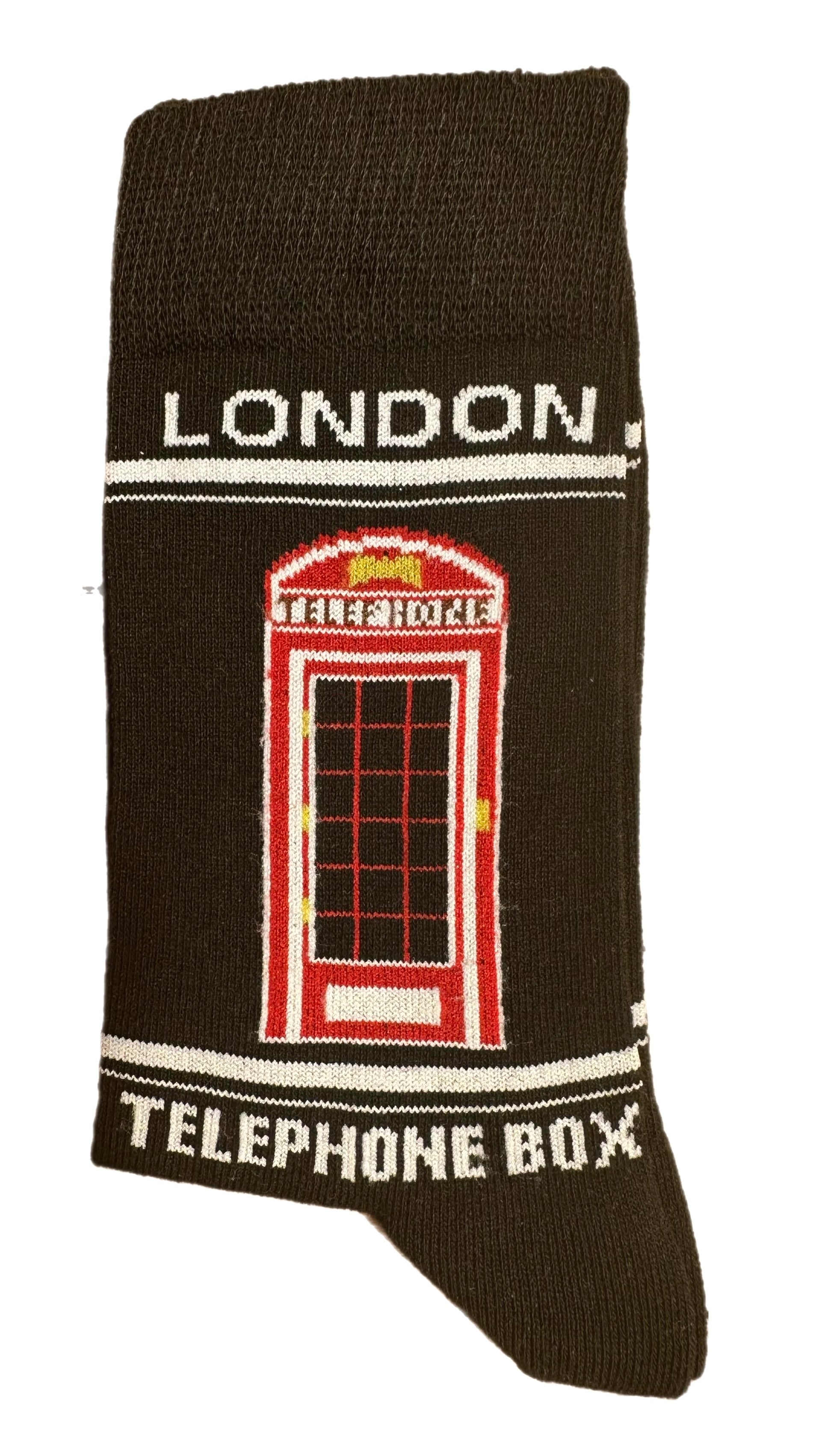 London Telephone Box, Red Telephone Booth Calf Socks, Novelty Fun Gift Unisex Socks