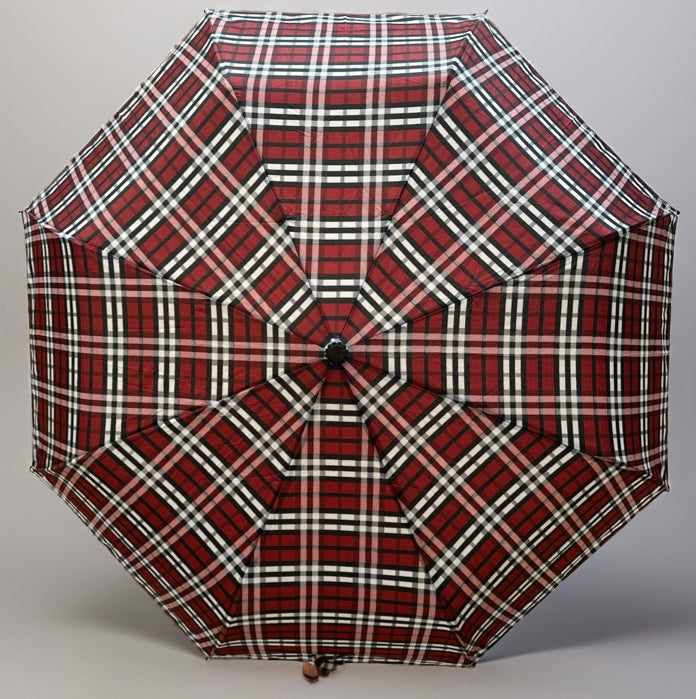 Classic Tartan Design Auto Open &amp; Close Umbrella, Compact Travel Size Brolly