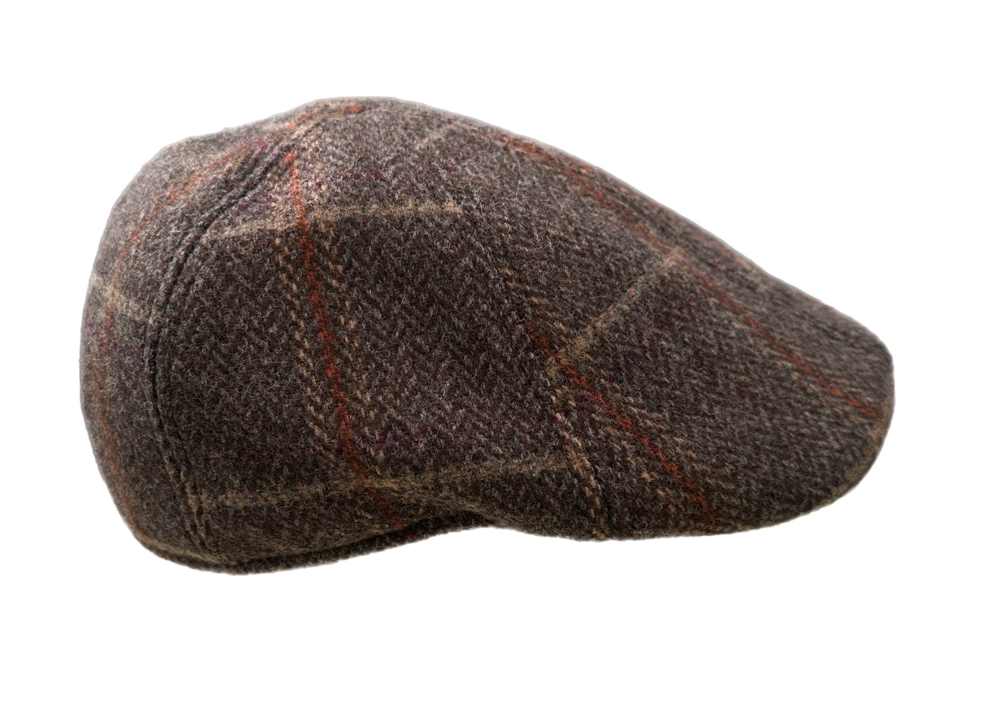 6 Panel Flat Cap, Plaid Wool Blend Hat, Classic Ivy Cap, British Style Cap