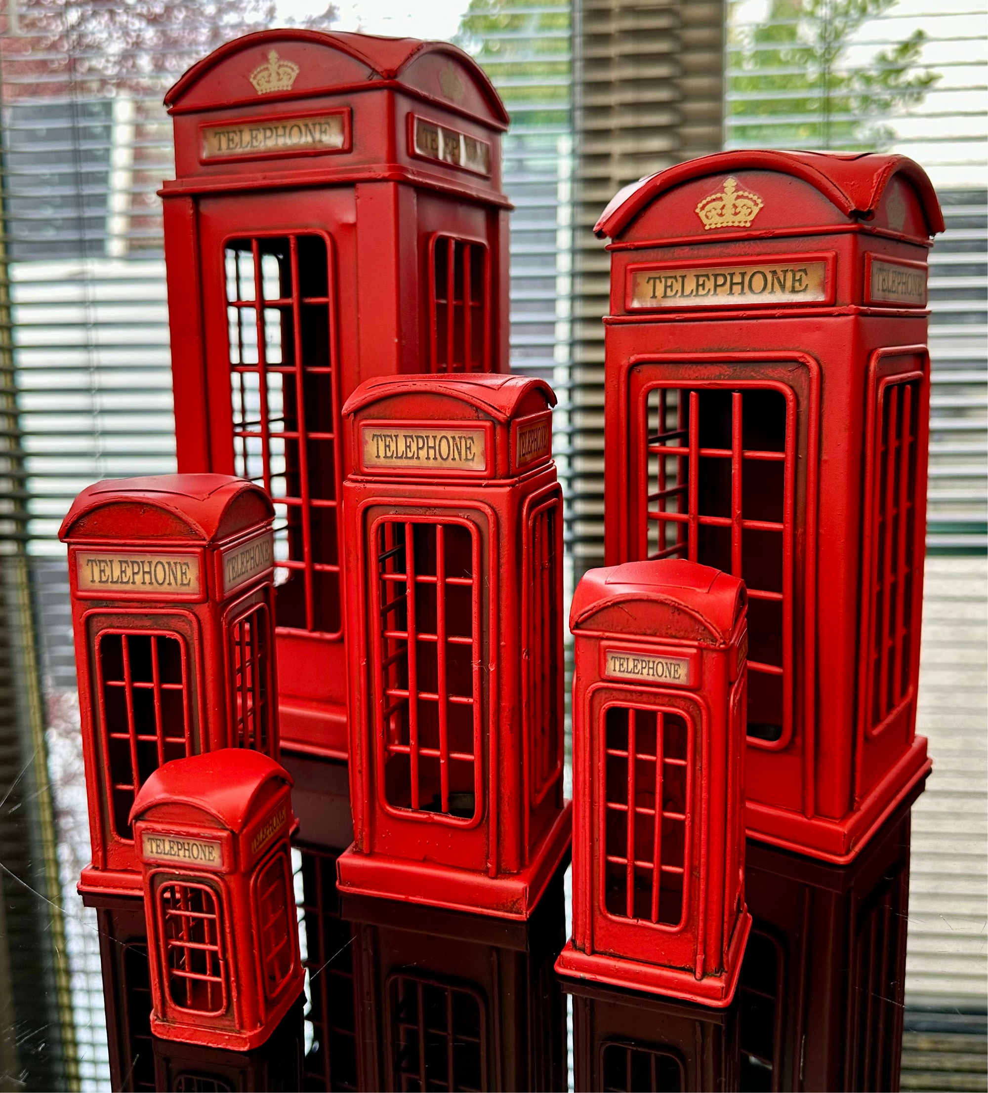 Vintage Retro Metal Iconic British Style London Telephone Box Booth Money Box Piggy Bank Saving Box