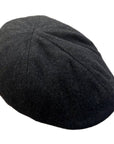 Traditional 6 Panels Cap Plain Grey Wool Blend Classic Flat Caps