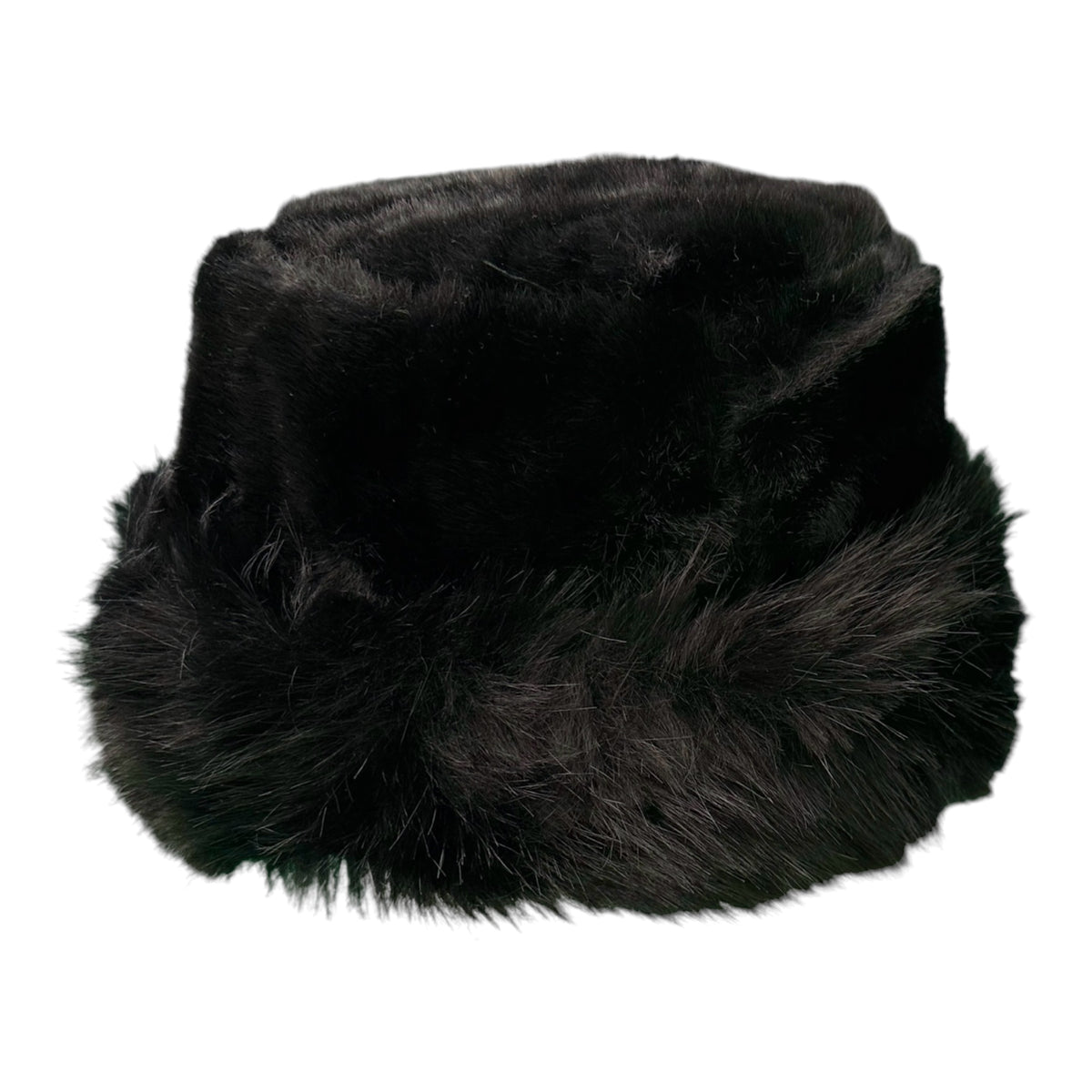 Women's Faux Fur Russian Cossack Bucket Hat Adjustable Winter Cap