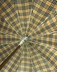 Classic Tartan Design Long Umbrella with Wooden Crook Handle , 12-Rib Traditional Walking Umbrella